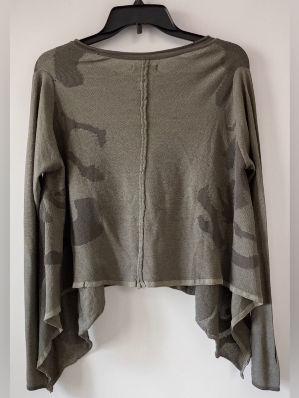 Sarah Pacini Italy Knit Top OS Olive Green Lagenlook Asymmetrical Designer - Picture 2 of 11